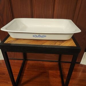 Vtg CorningWare Blue Cornflower P-76-B Roaster Pan XL  15 1/2” × 9.5" × 2.5"
